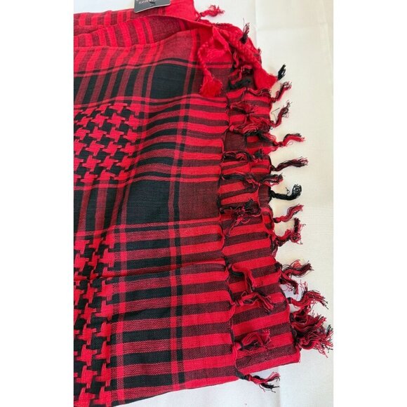 Lovarzi Shemagh Desert Scarf Unisex Red/Black Tactical OS NEW - Picture 5 of 9